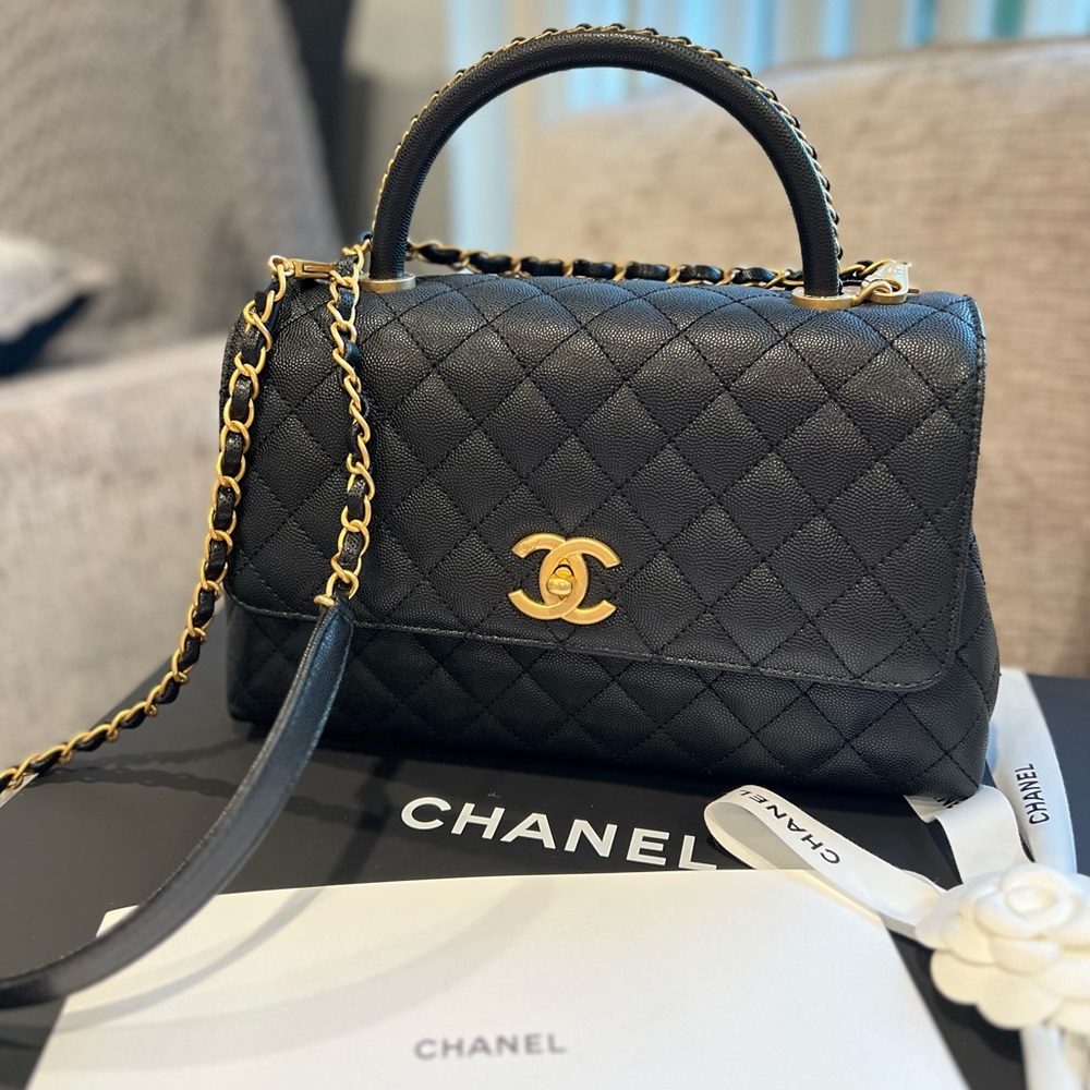 Chanel Caviar Coco Top Handle Bag NEW🔥LIMITED EDITION 🔥23P Latest collection